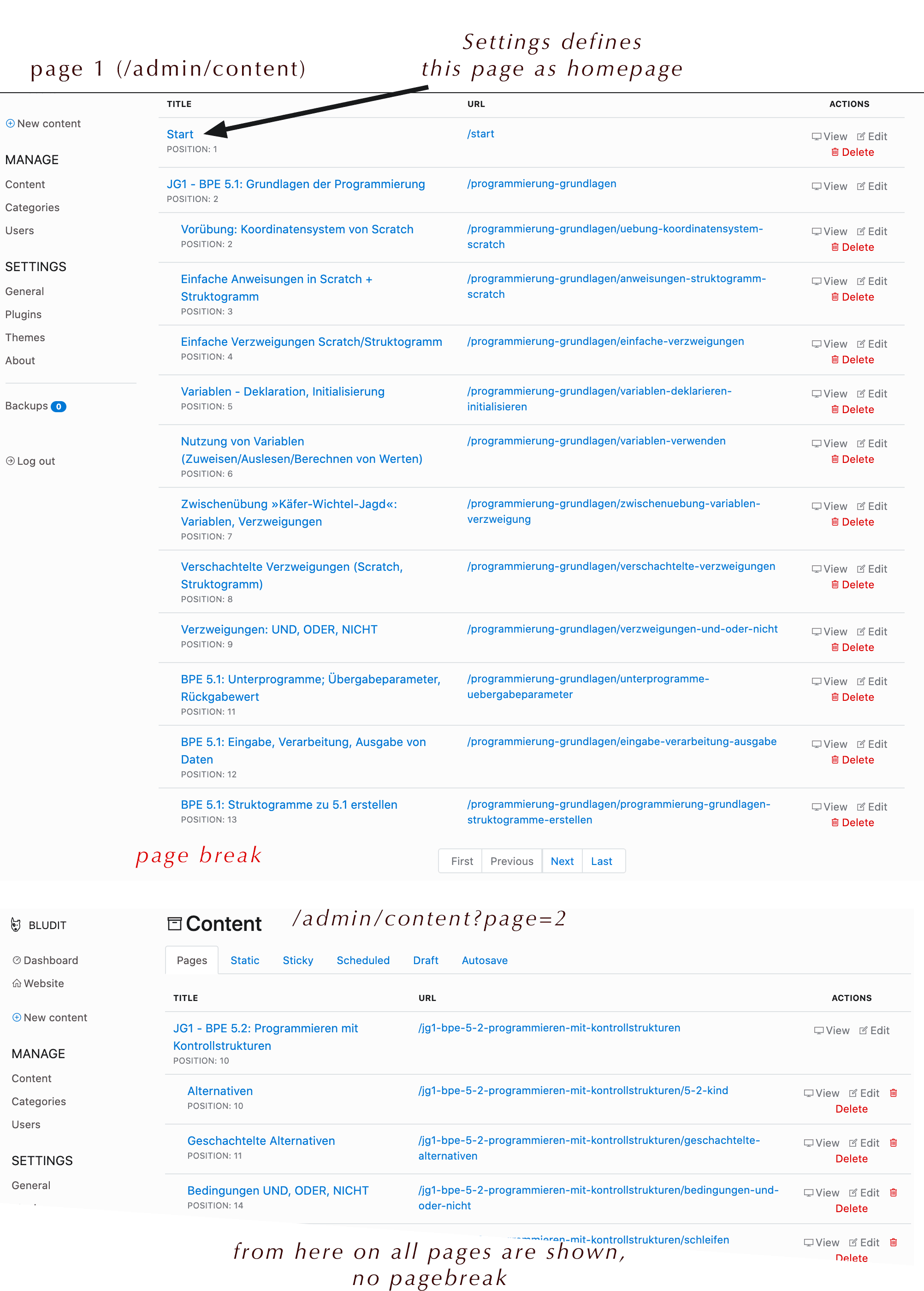 Pagebreaks occur even though the Items-per-page-plugin is active (and basically working)
